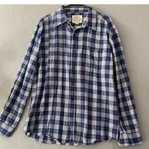 ST John's Bay Shirt Mens Large Button Up Blue White Long Sleeve